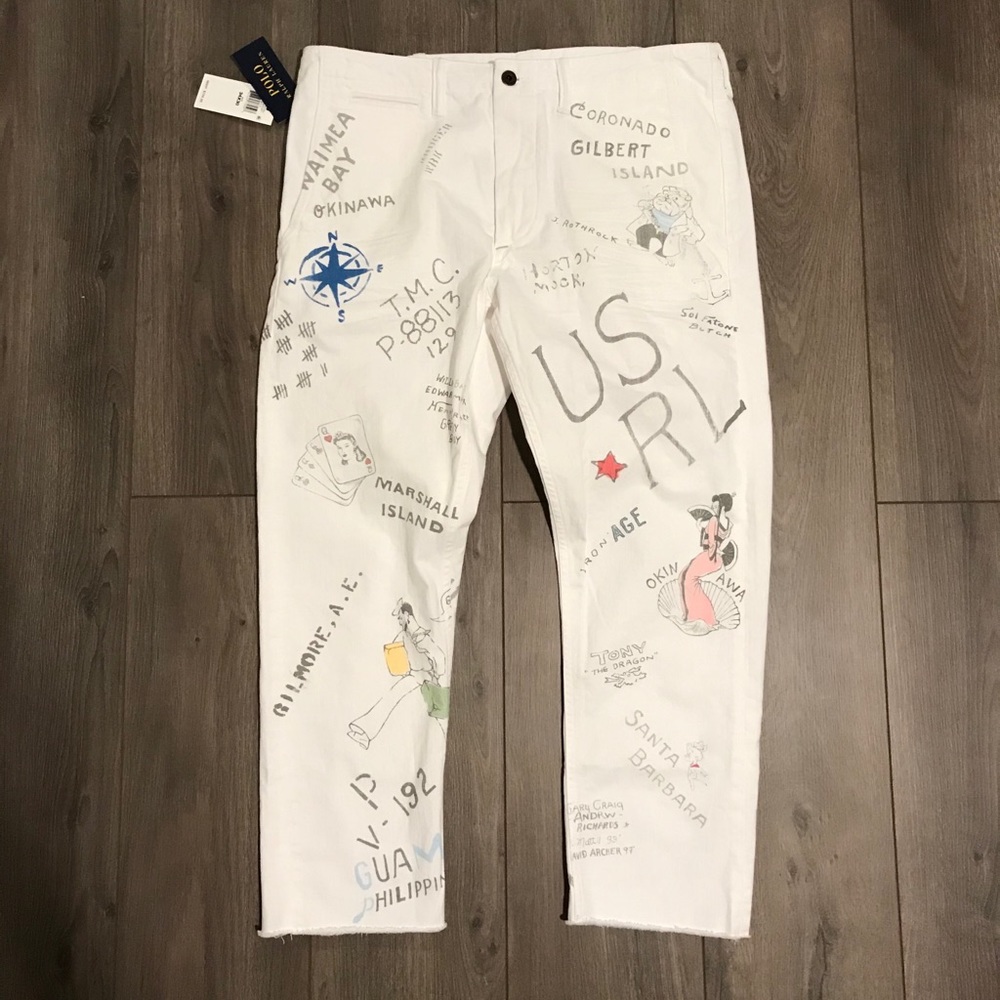 Polo Ralph Lauren Graphic Chino Jogger Pants White